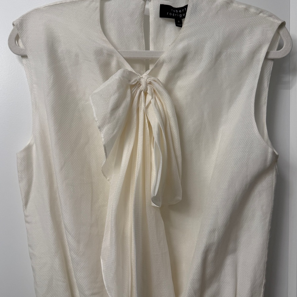 Robert Rodriguez Cotton Silk Dress Ivory Size 8 Quiet Luxury Minimalist Bridal - Picture 7 of 9